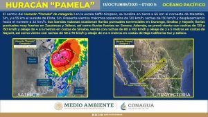 Huracán Pamela impacta al municipio de San Ignacio, seguirá intenso hasta mediodía