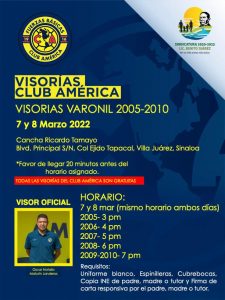 Visorías del Club América en Villa Juárez
