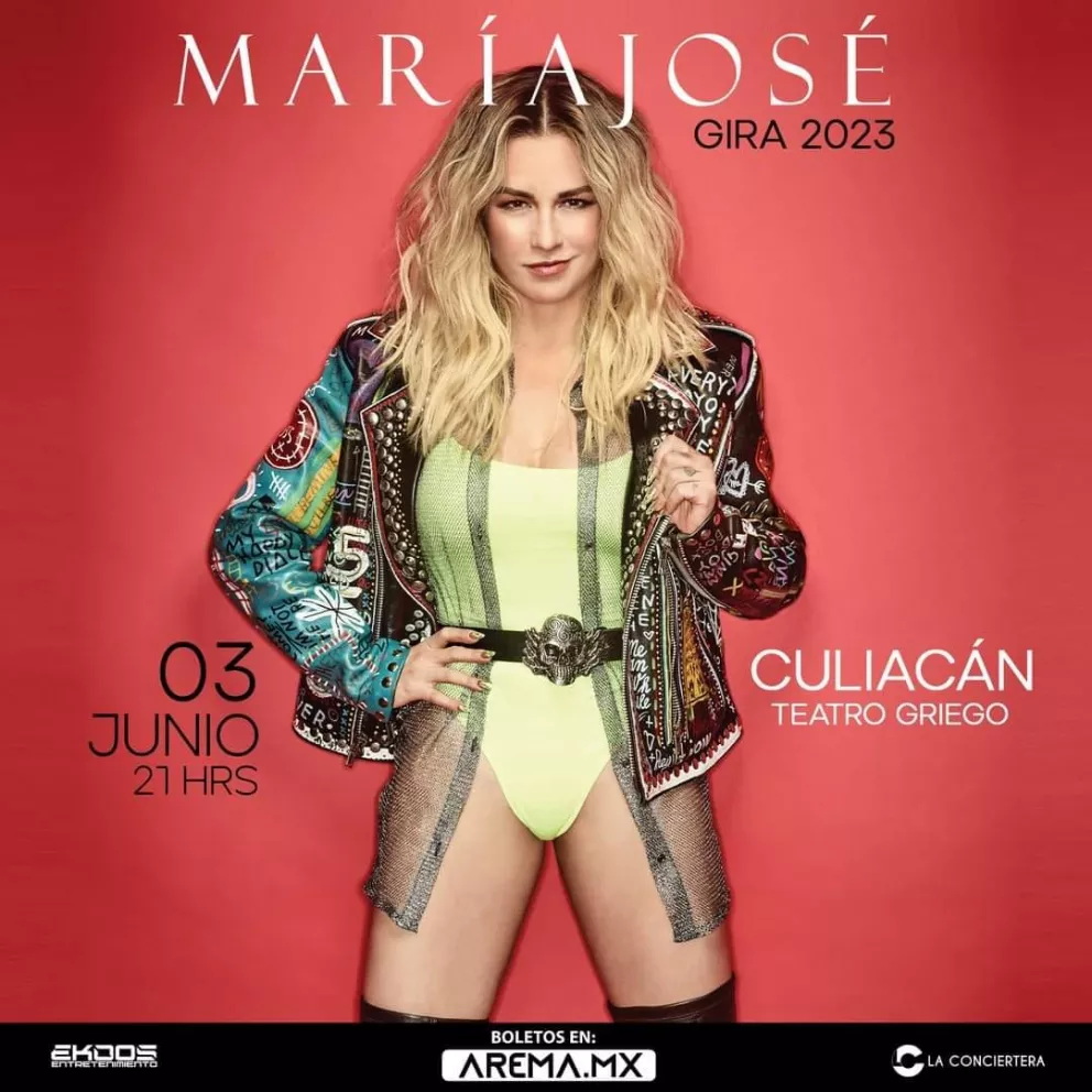 María José dará un concierto en Culiacán, Sinaloa el sábado 3 de junio 