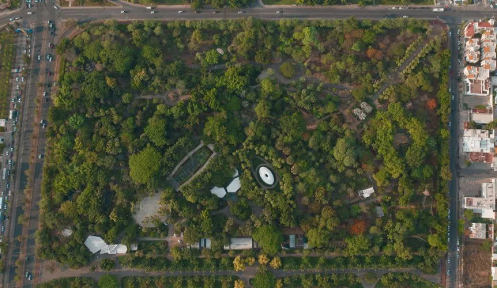 Vista a&eacute;rea del Jard&iacute;n Bot&aacute;nico de Culiac&aacute;n. Foto Asociaci&oacute;n Nacional de Parques y Recreaci&oacute;n de M&eacute;xico.